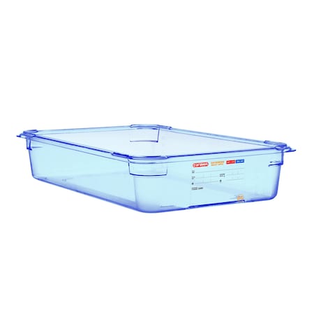 Araven FOOD PAN BPA-FREE GN1/1, 13.7qt BLUE TRANSPARENT 20 7/8" X 12 3/4" X 4" 07827